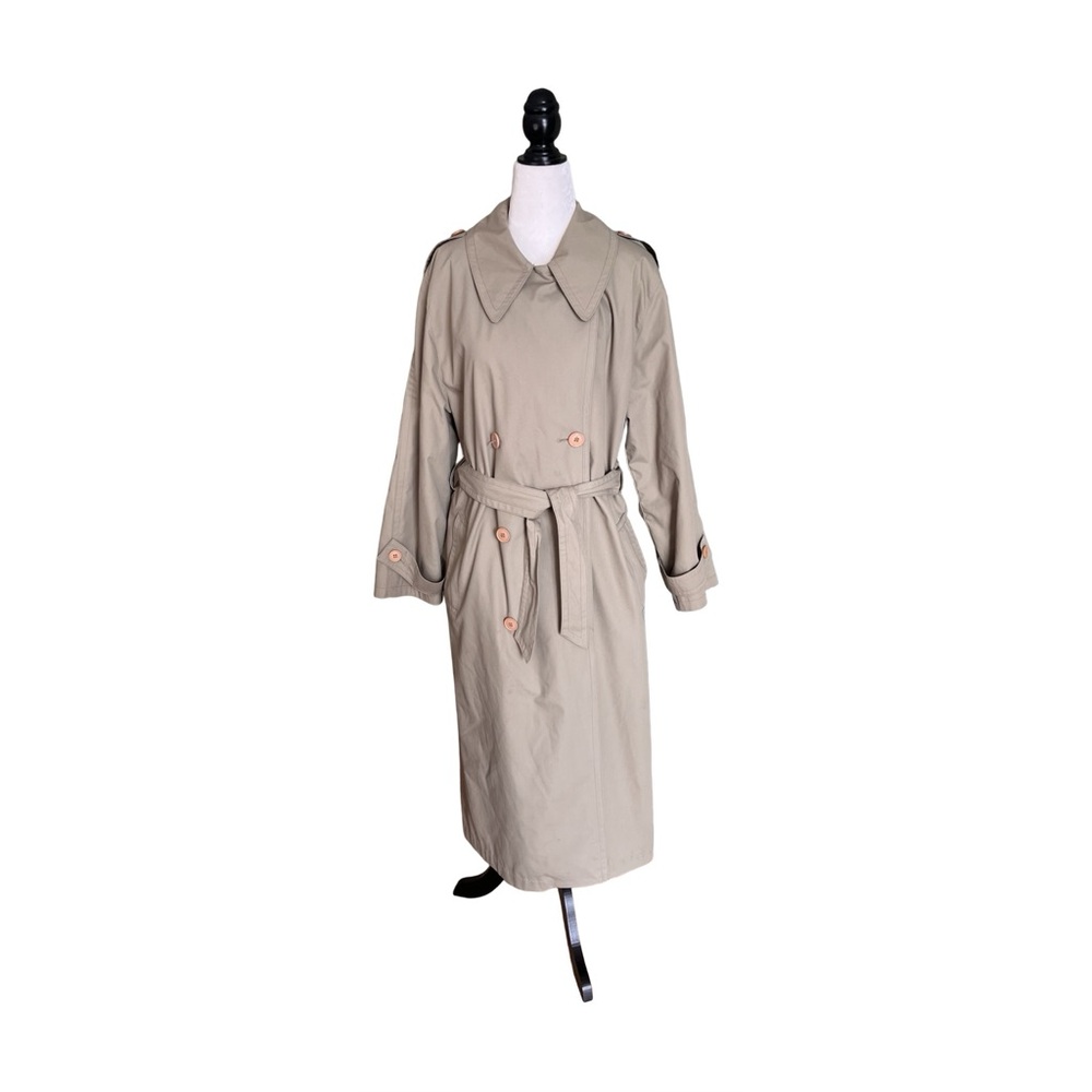 Vintage 90s Towne From London Fog Khaki Double-breasted Trench Coat Jacket 12/M